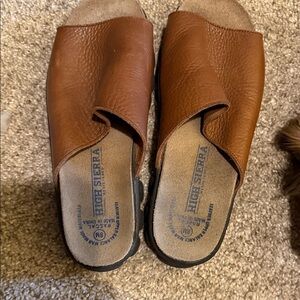 High Sierra Tan Slide Sandals